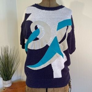 𝅺VTG Jaclyn Smith Sweater Y2K Abstract Design